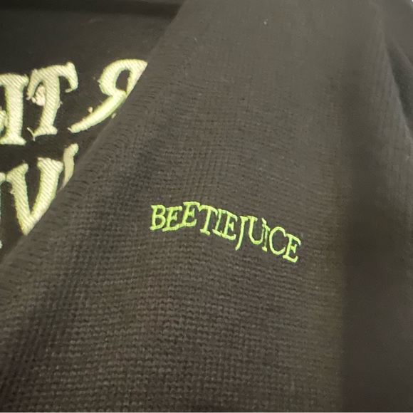 Beetlejuice Black Embroidered Open-Front Cardigan - Picture 8 of 8